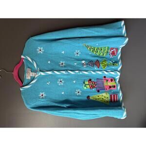 Tiara International Women's XL Christmas Sweater Cardigan